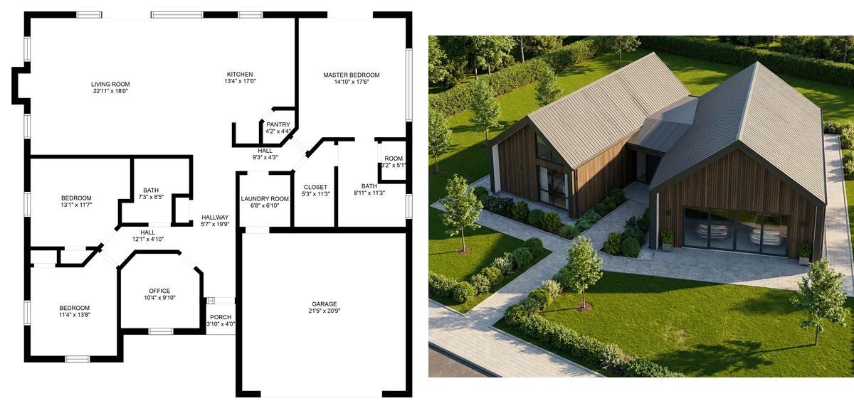 Floor Plan to 3D preview