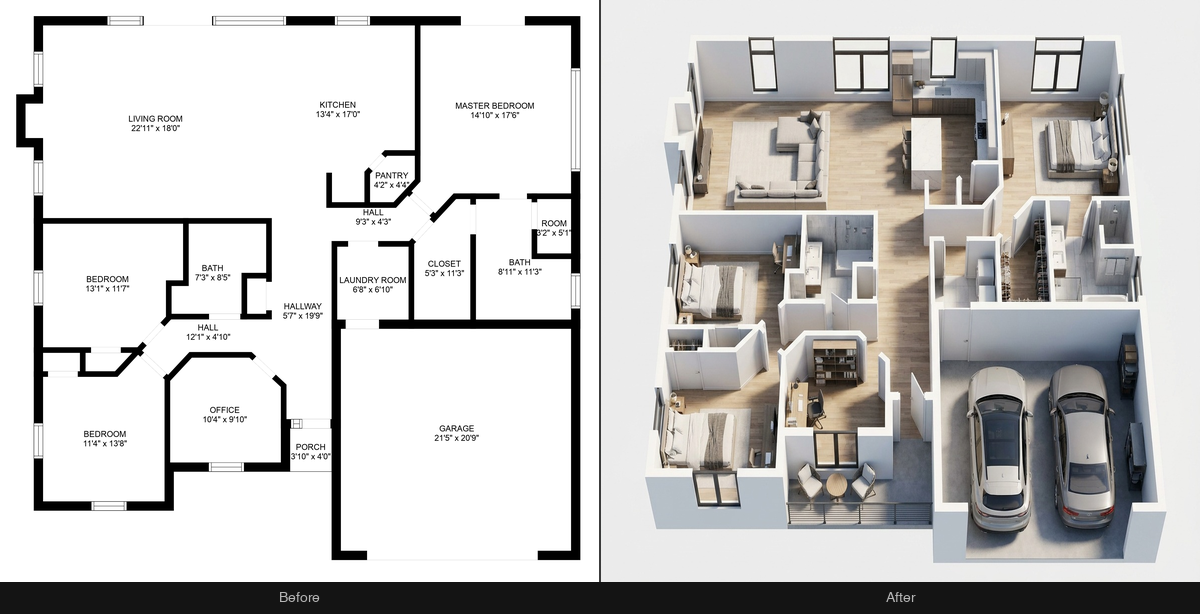 Floor Plan to Isometric preview